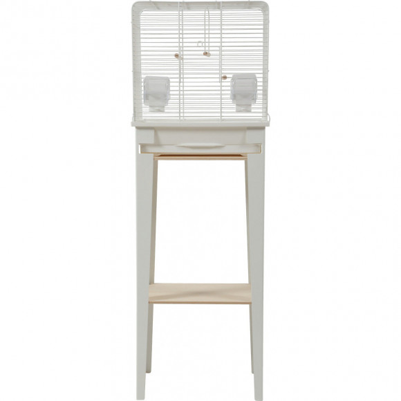 Cage Et Meuble Chic Loft. Taille S.  38 X 24,5 X Hauteur 113cm. Couleur Blanc. - Zolux - Zo-104180blc
