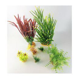 Déco Plantkit Idro N°4. Plantes Artificielles.  7 Pieces.  H 33 Cm. Décoration D'aquarium. - Zolux - Zo-352153