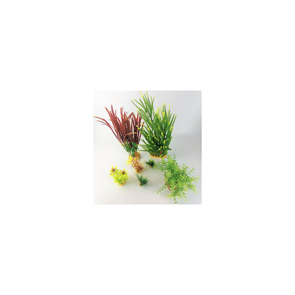 Déco Plantkit Idro N°4. Plantes Artificielles.  7 Pieces.  H 33 Cm. Décoration D'aquarium. - Zolux - Zo-352153
