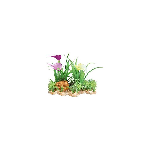 Plante Plastique Sur Lit De Gravier Et Résine 13cm Décoration Poisson - Trixie - Tr-89301