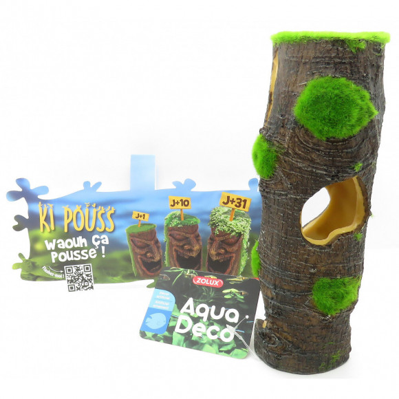 Tronc Grand Modèle. Ki Pouss. 6.7 X 6.2 X 19 Cm. Décoration Aquarium. - Zolux - Zo-352176