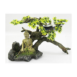 Bouddha Avec Arbuste 325 X 165 X 210 Mm Décoration Aquarium - Vadigran - Va-15215