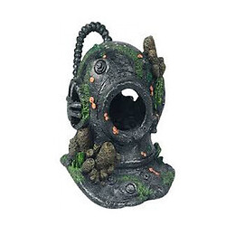 Casque De Scaphandre Cousteau. 13  X 13 X 16.5 Cm.  Décoration Aquarium . - Flamingo Pet Products - Fl-401469