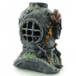 Casque De Scaphandre Cousteau. 13  X 13 X 16.5 Cm.  Décoration Aquarium . - Flamingo Pet Products - Fl-401469