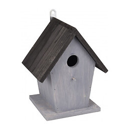 Nichoir Pour Oiseaux Guus. 18.5 X 15 X 23 Cm. En Bois Gris / Noir. - Flamingo Pet Products - Fl-110308