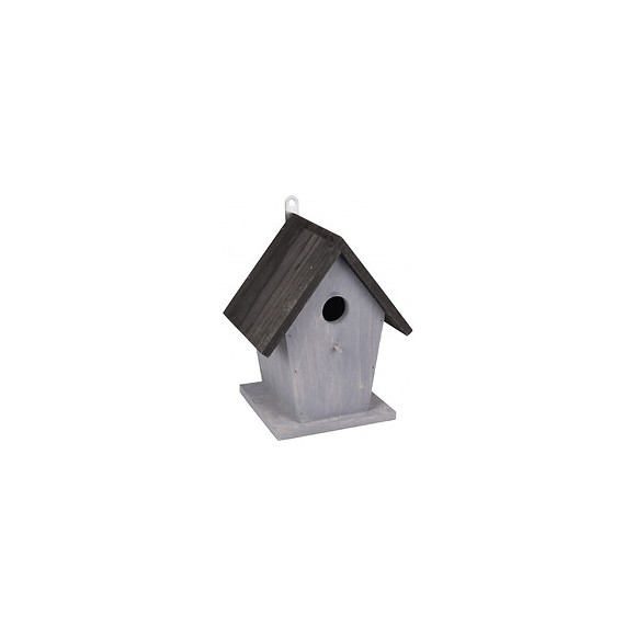 Nichoir Pour Oiseaux Guus. 18.5 X 15 X 23 Cm. En Bois Gris / Noir. - Flamingo Pet Products - Fl-110308