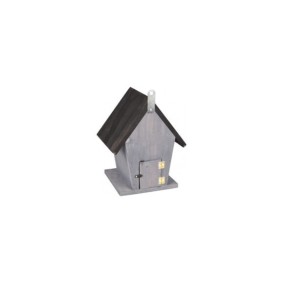 Nichoir Pour Oiseaux Guus. 18.5 X 15 X 23 Cm. En Bois Gris / Noir. - Flamingo Pet Products - Fl-110308