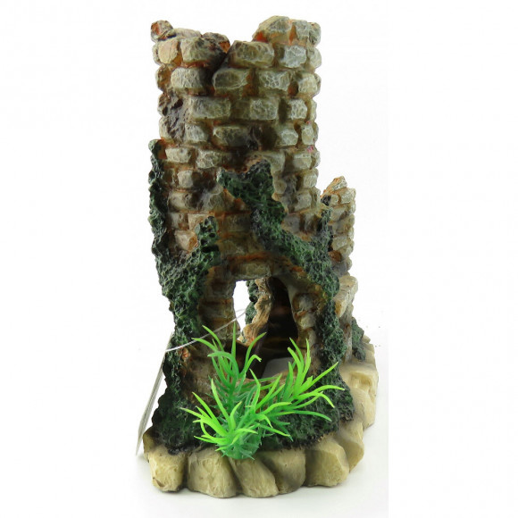 Tours De Pierre En Ruine. 16 X 9 X 16 Cm.  Décoration Aquarium. - Flamingo Pet Products - Fl-410195