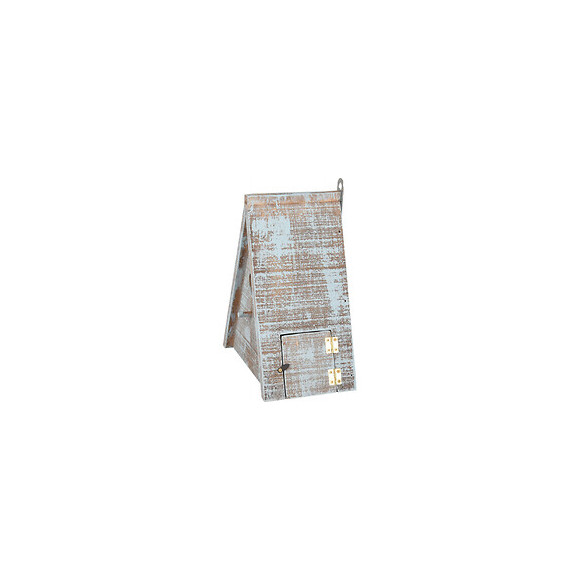 Nichoir Pour Oiseaux Gies En Bois . 16.5 X 11 X 21 Cm. Bleu /brun. - Flamingo Pet Products - Fl-110295