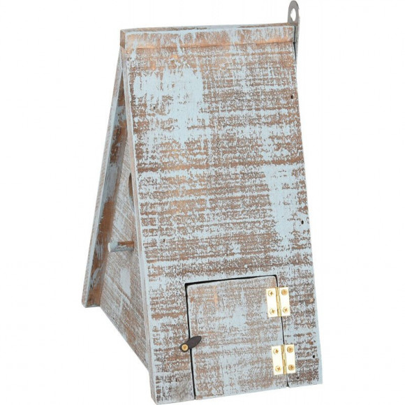 Nichoir Pour Oiseaux Gies En Bois . 16.5 X 11 X 21 Cm. Bleu /brun. - Flamingo Pet Products - Fl-110295