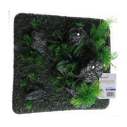 Décoration Condroz  Quadrilatère Roche + Plante. 29 X 29 X 10 Cm. Aquarium. - Flamingo Pet Products - Fl-410352