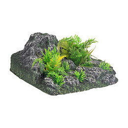 Décoration Condroz  Angle. Roche + Plante. 23 X 22 X 8.5 Cm. Aquarium. - Flamingo Pet Products - Fl-410350