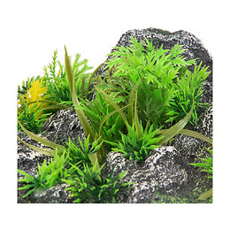 Décoration Condroz  Angle. Roche + Plante. 23 X 22 X 8.5 Cm. Aquarium. - Flamingo Pet Products - Fl-410350