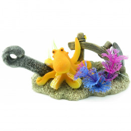 Leto Ancre + Octopus. 16 X 8 X 9 Cm. Décoration Pour Aquarium. - Flamingo Pet Products - Fl-410212