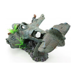 Avion Philo.  35 X 25 X 18 Cm. Décoration Aquarium. - Flamingo Pet Products - Fl-410205