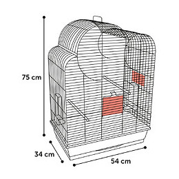 Cage Wammer 1 Pour Perruche . 54 X 34 X 75  Cm. Pour Oiseaux. - Flamingo Pet Products - Fl-110411