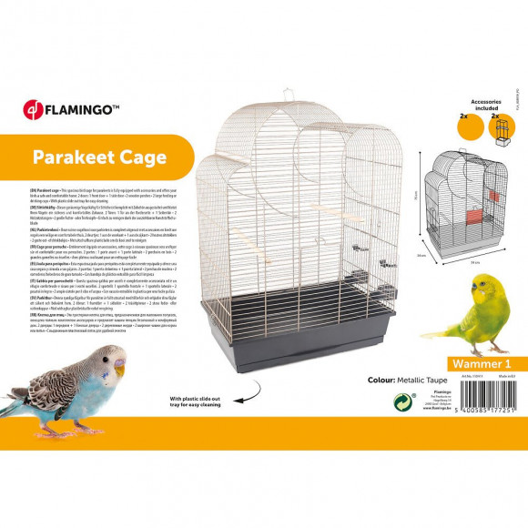 Cage Wammer 1 Pour Perruche . 54 X 34 X 75  Cm. Pour Oiseaux. - Flamingo Pet Products - Fl-110411