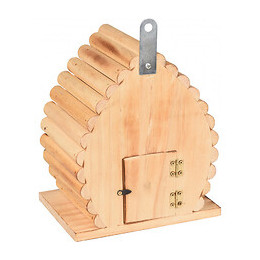 Nichoir Pour Oiseaux Givan . 16 X 12.5 X 19.5 Cm. En Bois Flammé Nature - Flamingo Pet Products - Fl-110303