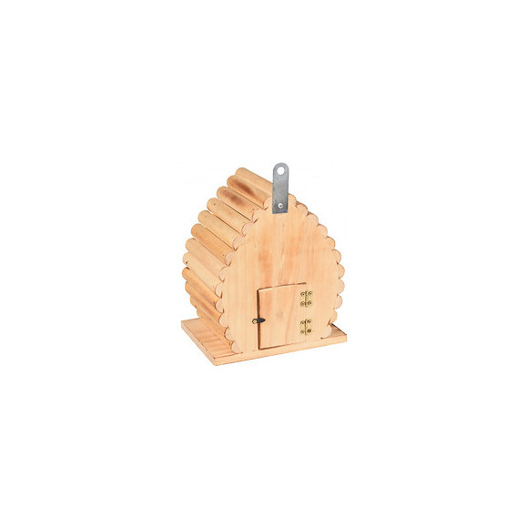 Nichoir Pour Oiseaux Givan . 16 X 12.5 X 19.5 Cm. En Bois Flammé Nature - Flamingo Pet Products - Fl-110303