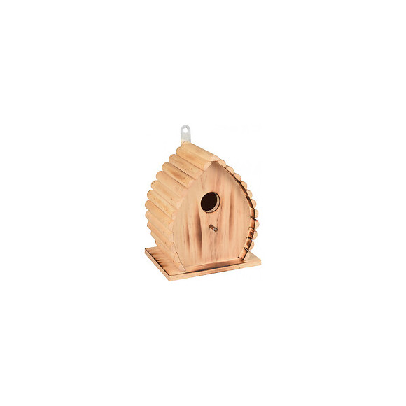 Nichoir Pour Oiseaux Givan . 16 X 12.5 X 19.5 Cm. En Bois Flammé Nature - Flamingo Pet Products - Fl-110303