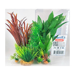 Déco Plantkit Idro N°2. Plantes Artificielles.  6 Pieces.  H 27 Cm. Décoration D'aquarium. - Zolux - Zo-352151