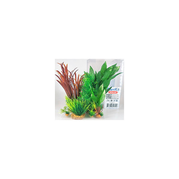 Déco Plantkit Idro N°2. Plantes Artificielles.  6 Pieces.  H 27 Cm. Décoration D'aquarium. - Zolux - Zo-352151