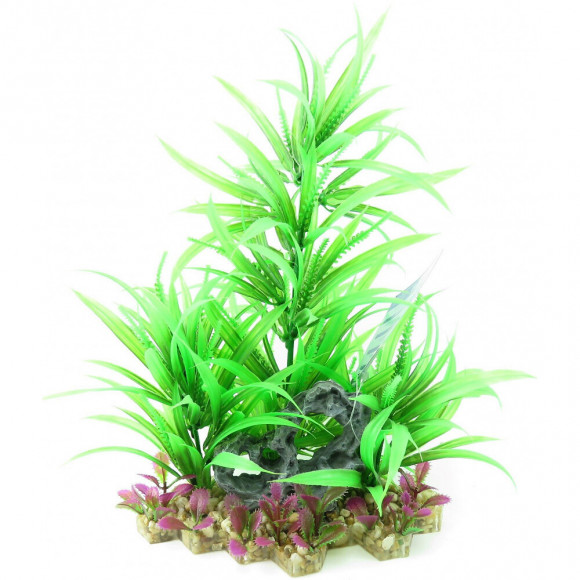 Plante Plastique Sur Lit De Gravier Et Résine 28 Cm Décoration Poisson - Trixie - Tr-89303