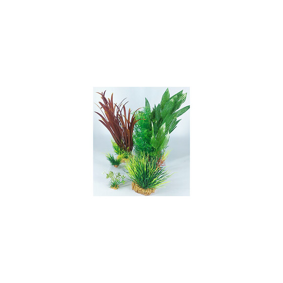 Déco Plantkit Idro N°2. Plantes Artificielles.  6 Pieces.  H 27 Cm. Décoration D'aquarium. - Zolux - Zo-352151