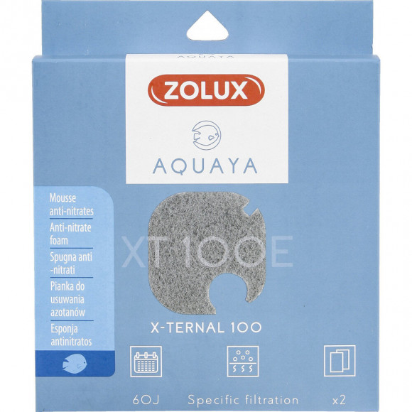Filtre Pour Pompe X-ternal 100, Filtre Xt 100 E Mousse Anti-nitrates X 2. Pour Aquarium. - Zolux - Zo-330239