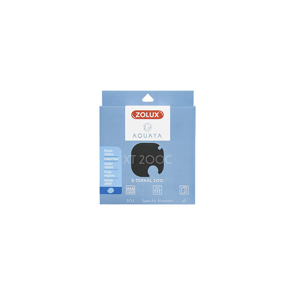 Filtre Pour Pompe X-ternal 200, Filtre Xt 200 C Mousse Charbon X2. Pour Aquarium. - Zolux - Zo-330243