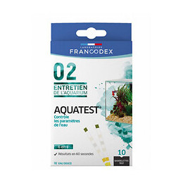 Aquatest 10 Bandelettes. Contrôle Les Paramètres De L'eau De L'aquarium. - Francodex - Fr-173665