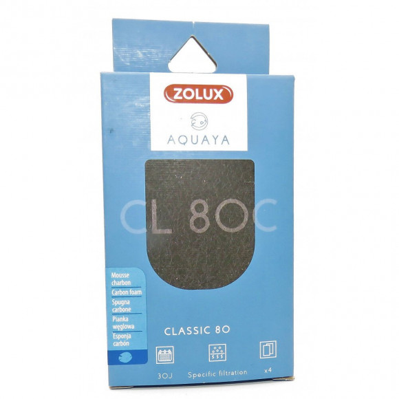 Filtre Pour Pompe Classic 80, Filtre Co 80 C Mousse Charbon X 4. Pour Aquarium. - Zolux - Zo-330208