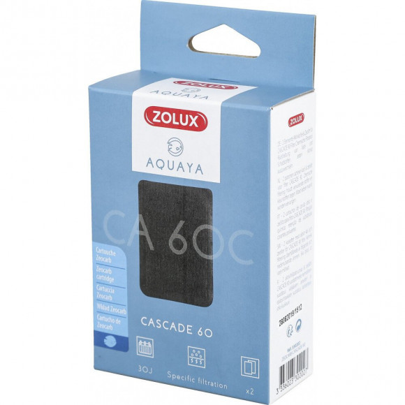 Filtre Pour Pompe Cascade 60, Filtre Ca 60 C Cartouche Zeocarb X 2. Pour Aquarium. - Zolux - Zo-330202