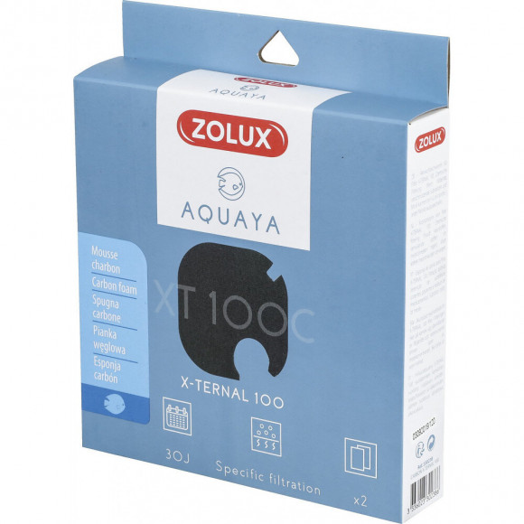Filtre Pour Pompe X-ternal 100, Filtre Xt 100 C Mousse Charbon X 2. Pour Aquarium. - Zolux - Zo-330238