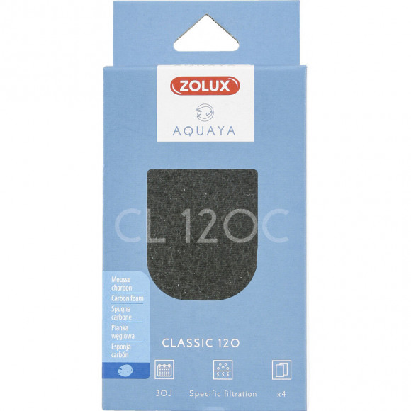 Mousse Charbon Cl 120 B. Pour Pompe Classic 120. Pour Aquarium. - Zolux - Zo-330213