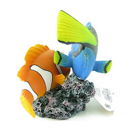 Leto Poisson Clown Et Poisson Bleu. Taille 10 X 9 X 10 Cm. Décoration Aquarium - Flamingo Pet Products - Fl-410226