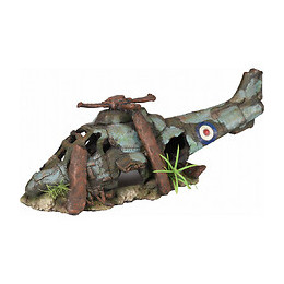 Hélicoptère Azur. 41 X 14 X 15 Cm. Décoration Aquarium. - Flamingo Pet Products - Fl-410206