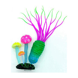 Décoration Aquarium Fluo. Anémone Et Poisson.  Taille 7 X 3.5 X 15 Cm  Couleur Aléatoire. - Flamingo Pet Products - Fl-41034