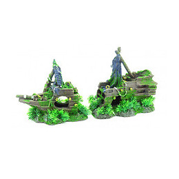 Moza, Épave En 2 Pieces, Taille 43 X 11 X 21 Cm, Décoration Aquarium. - Flamingo Pet Products - Fl-410148