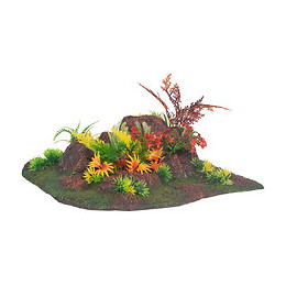 Décoration Radha Angle. Roche + Plante. 27.5 X 27.5 X 10 Cm. Aquarium. - Flamingo Pet Products - Fl-410355