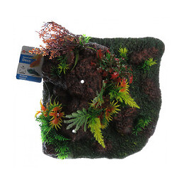 Décoration Radha Angle. Roche + Plante. 27.5 X 27.5 X 10 Cm. Aquarium. - Flamingo Pet Products - Fl-410355