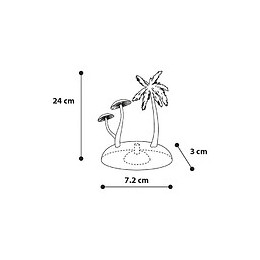 1 Arbre + Champignon Fluo. Decoration Aquarium.  7 Cm X 3 Cm X 24 Cm. Couleur Aleatoire. - Flamingo Pet Products - Fl-410104