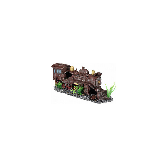 Locomotive Rouge Hektor.  35 X 10 X 15 Cm. Décoration Aquarium. - Flamingo Pet Products - Fl-410188