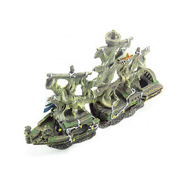 Herald, Épave  En Deux Parties, Taille: 45 X 13 X 34 Cm, Décoration Aquarium - Flamingo Pet Products - Fl-410152