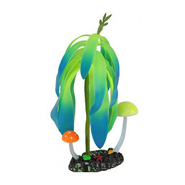 1 Arbre + Champignon Fluo. Decoration Aquarium.  7 Cm X 3 Cm X 24 Cm. Couleur Aleatoire. - Flamingo Pet Products - Fl-410104
