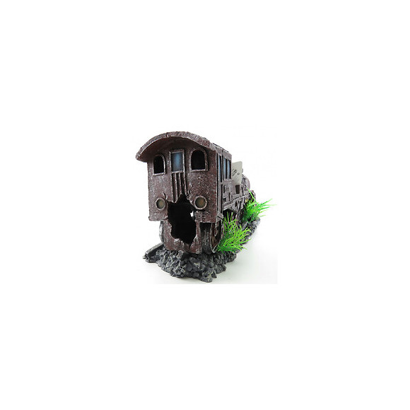 Locomotive Rouge Hektor.  35 X 10 X 15 Cm. Décoration Aquarium. - Flamingo Pet Products - Fl-410188