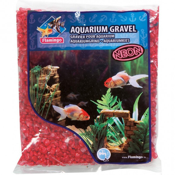 Gravier Neon Rouge. 1 Kg. Pour Aquarium. - Flamingo Pet Products - Fl-400434
