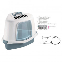 Zolux Maison De Toilette Dangle Avec Pelle 54 X 40 X 40 Cm - Bleu Acier - Pour Chat