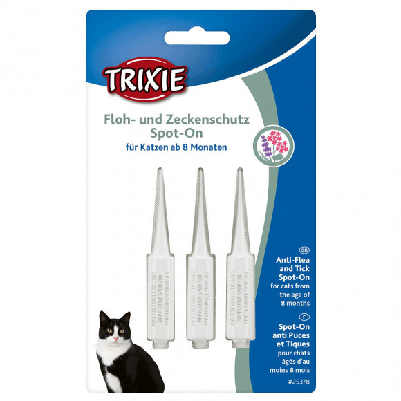 Protection Anti-tiques Et Puces, Spot-on Pour Chat + De 8 Mois - Trixie - Tr-25378