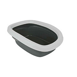 Bac À Litière Carlo, Avec Rebord, 31 × 14 × 43 Cm Grise . Pour Chat - Trixie - Tr-40111